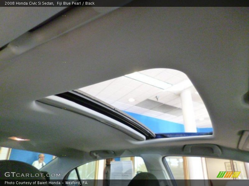 Fiji Blue Pearl / Black 2008 Honda Civic Si Sedan