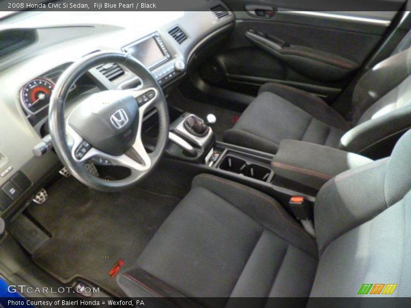 Fiji Blue Pearl / Black 2008 Honda Civic Si Sedan