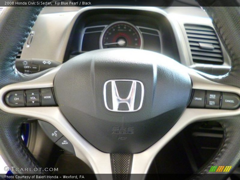 Fiji Blue Pearl / Black 2008 Honda Civic Si Sedan
