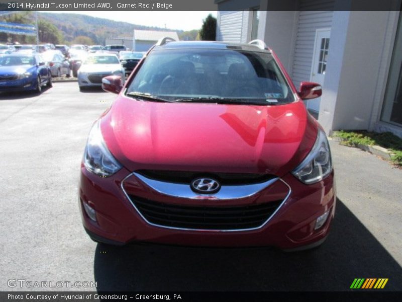 Garnet Red / Beige 2014 Hyundai Tucson Limited AWD