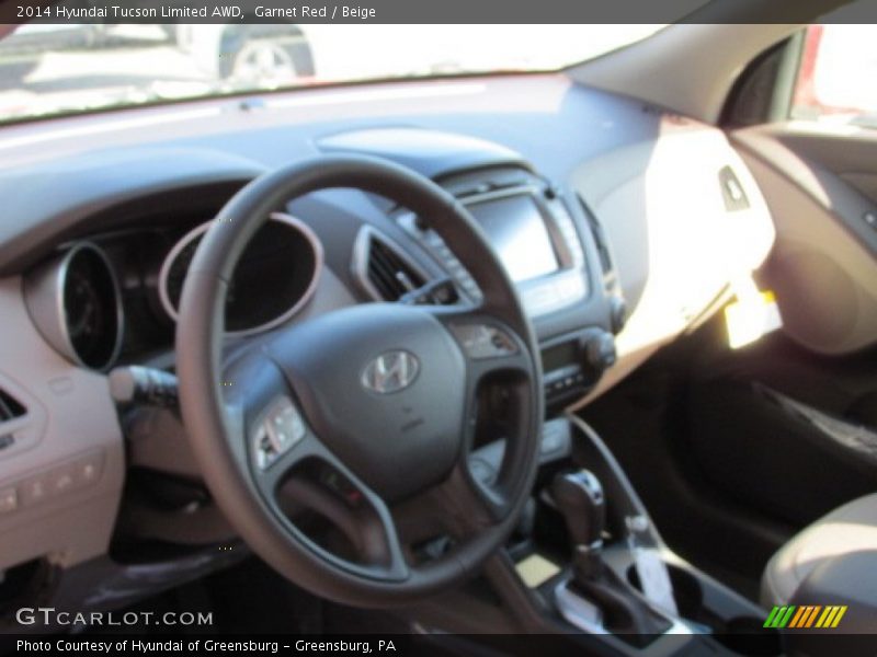 Garnet Red / Beige 2014 Hyundai Tucson Limited AWD