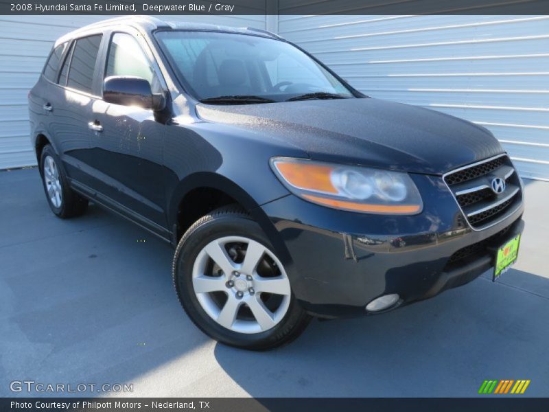 Deepwater Blue / Gray 2008 Hyundai Santa Fe Limited