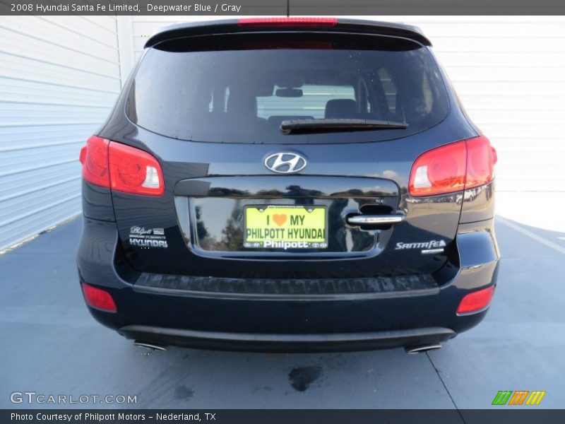 Deepwater Blue / Gray 2008 Hyundai Santa Fe Limited