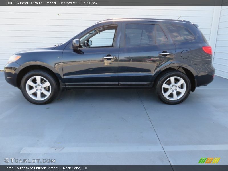 Deepwater Blue / Gray 2008 Hyundai Santa Fe Limited