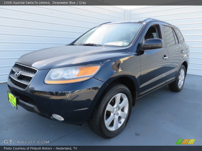 Deepwater Blue / Gray 2008 Hyundai Santa Fe Limited