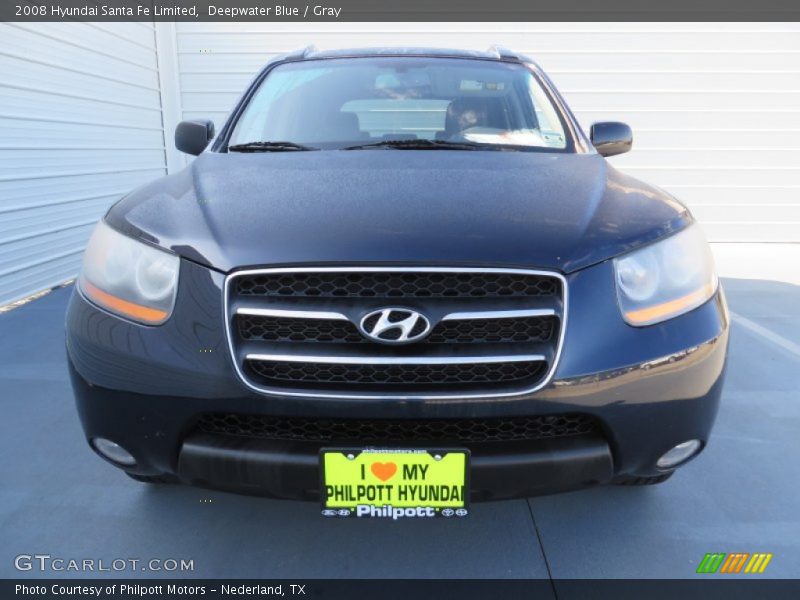 Deepwater Blue / Gray 2008 Hyundai Santa Fe Limited