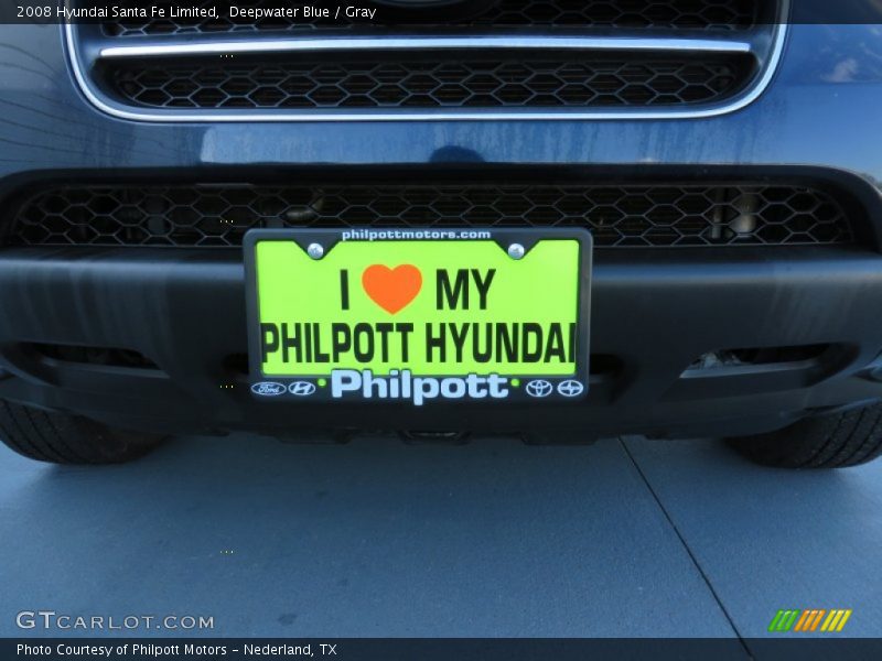 Deepwater Blue / Gray 2008 Hyundai Santa Fe Limited
