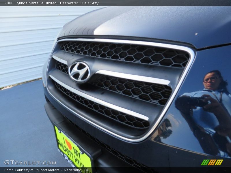 Deepwater Blue / Gray 2008 Hyundai Santa Fe Limited