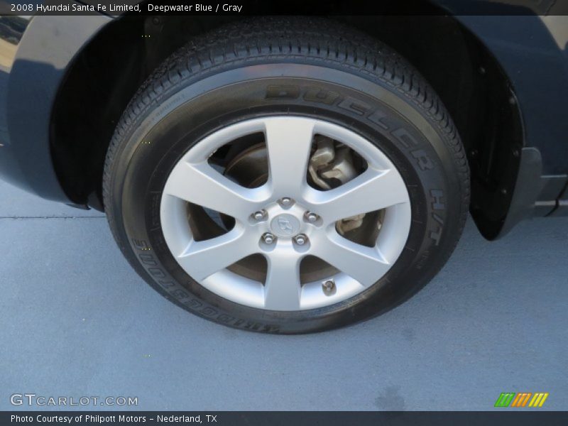Deepwater Blue / Gray 2008 Hyundai Santa Fe Limited