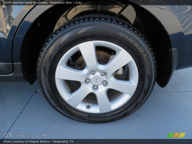 Deepwater Blue / Gray 2008 Hyundai Santa Fe Limited