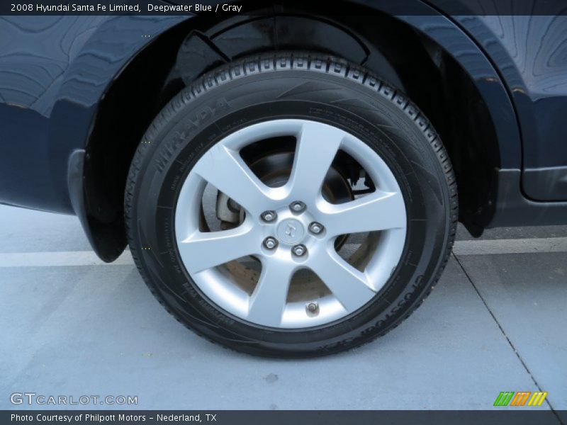 Deepwater Blue / Gray 2008 Hyundai Santa Fe Limited