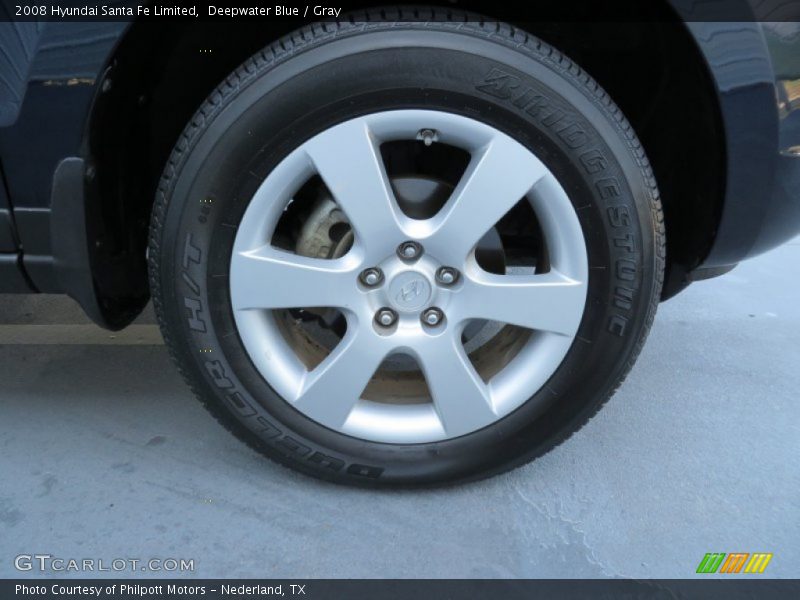 Deepwater Blue / Gray 2008 Hyundai Santa Fe Limited