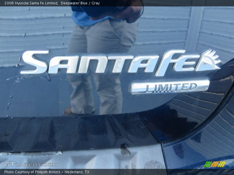 Deepwater Blue / Gray 2008 Hyundai Santa Fe Limited