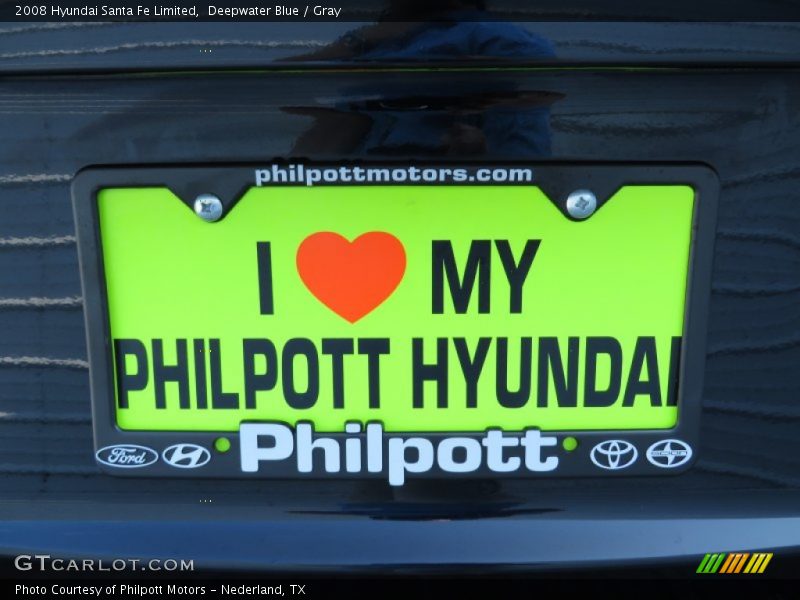 Deepwater Blue / Gray 2008 Hyundai Santa Fe Limited