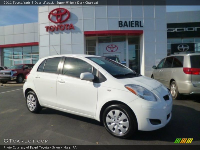 Super White / Dark Charcoal 2011 Toyota Yaris 5 Door Liftback