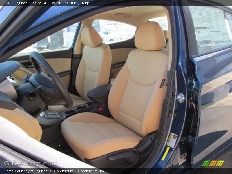 Windy Sea Blue / Beige 2013 Hyundai Elantra GLS