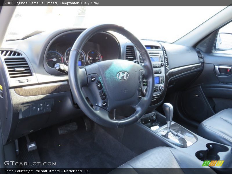Deepwater Blue / Gray 2008 Hyundai Santa Fe Limited