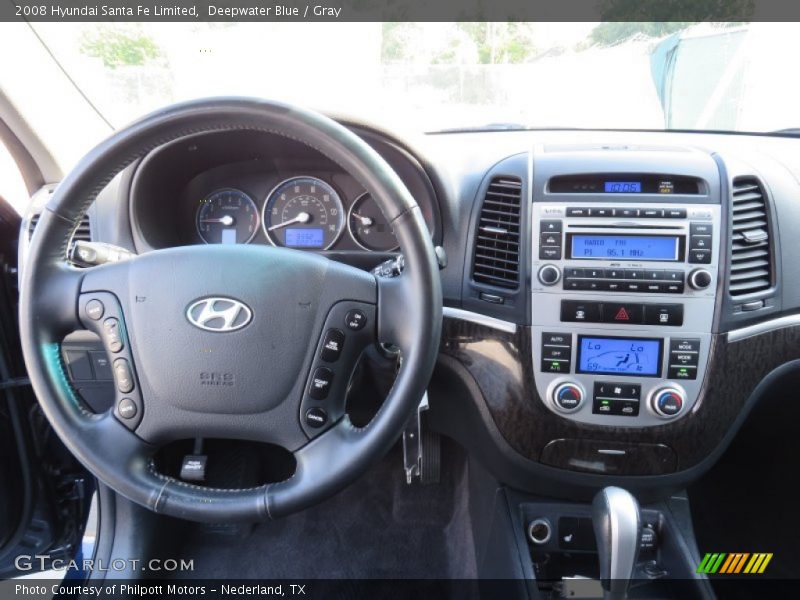 Deepwater Blue / Gray 2008 Hyundai Santa Fe Limited