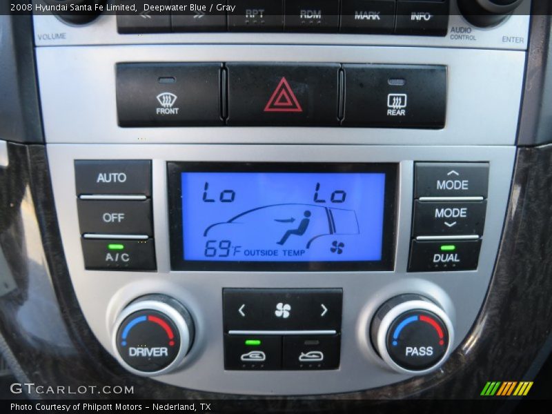 Deepwater Blue / Gray 2008 Hyundai Santa Fe Limited