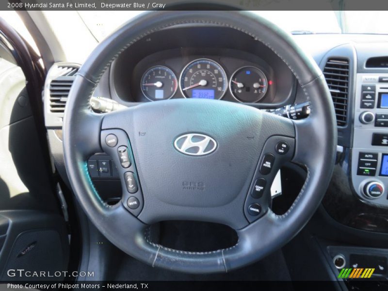 Deepwater Blue / Gray 2008 Hyundai Santa Fe Limited