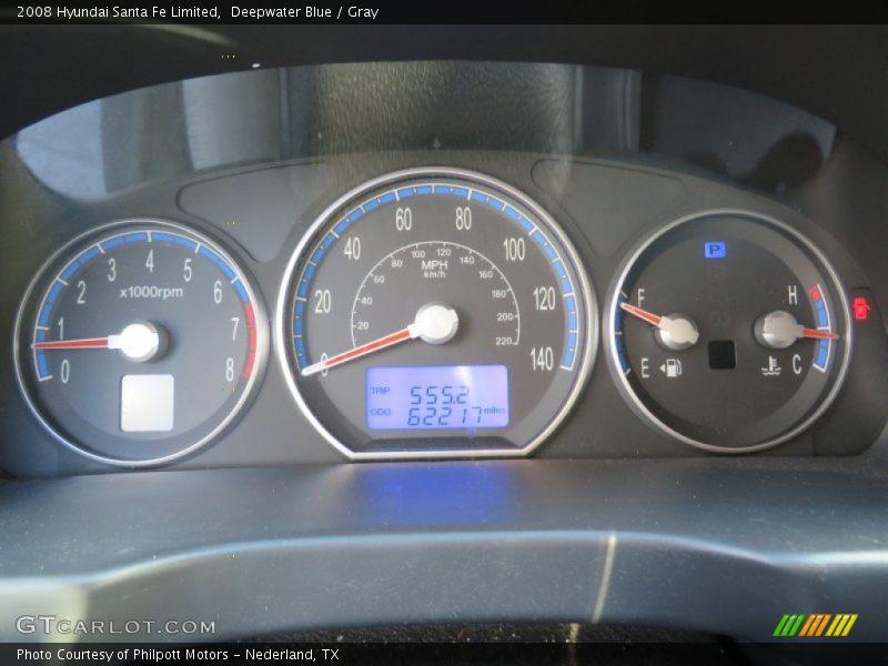 Deepwater Blue / Gray 2008 Hyundai Santa Fe Limited