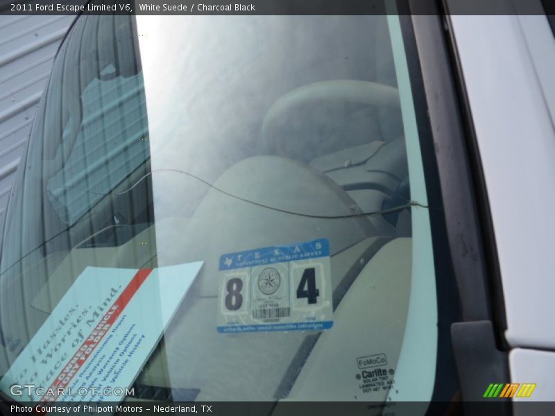 White Suede / Charcoal Black 2011 Ford Escape Limited V6