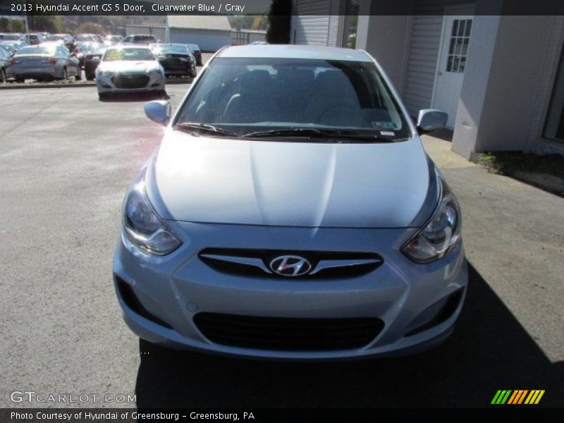 Clearwater Blue / Gray 2013 Hyundai Accent GS 5 Door