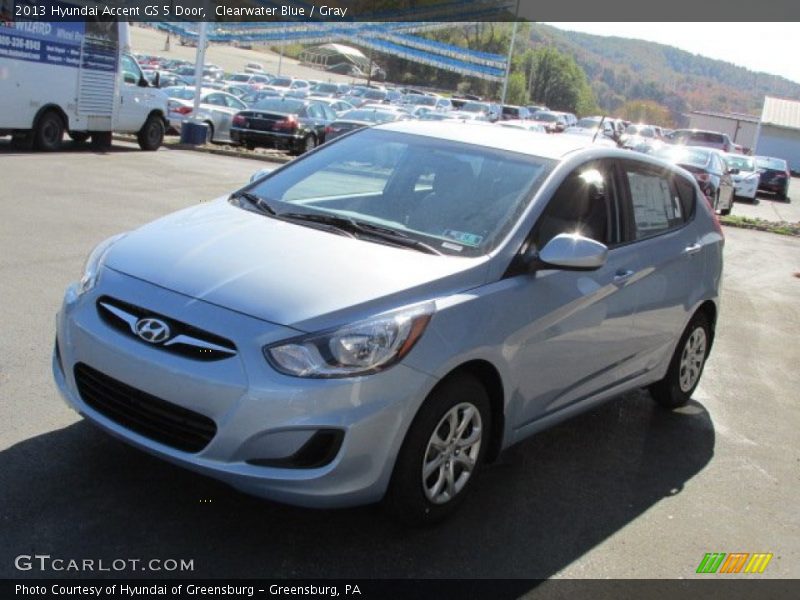 Clearwater Blue / Gray 2013 Hyundai Accent GS 5 Door