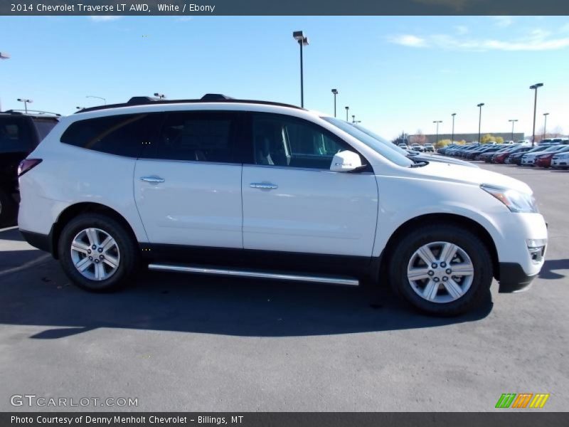 White / Ebony 2014 Chevrolet Traverse LT AWD