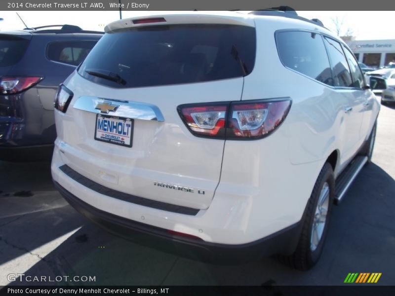 White / Ebony 2014 Chevrolet Traverse LT AWD