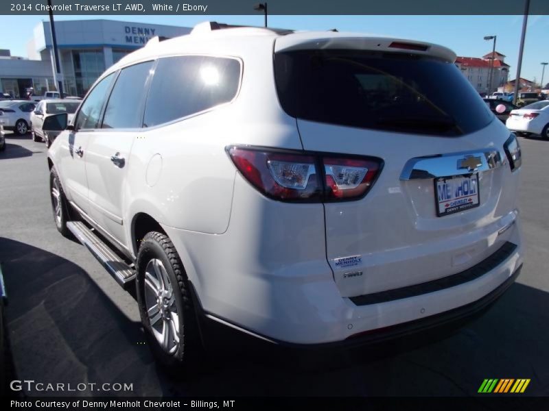 White / Ebony 2014 Chevrolet Traverse LT AWD