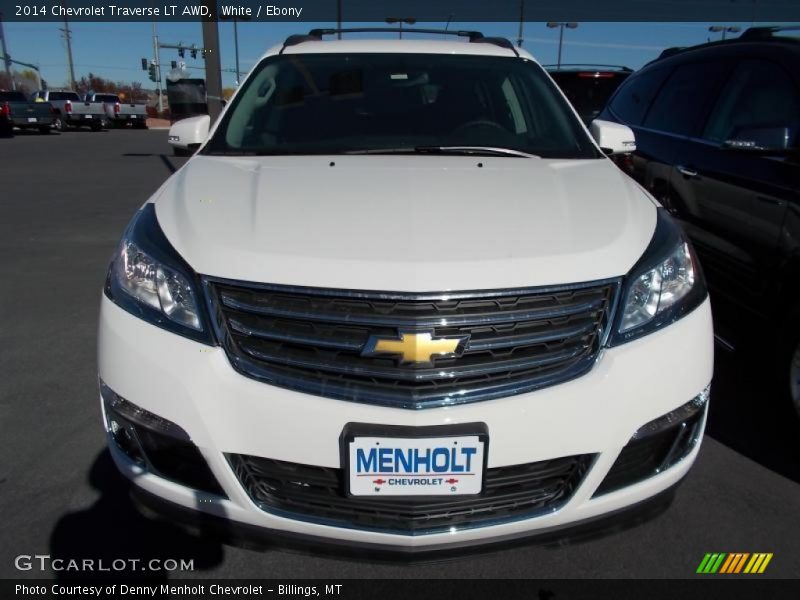 White / Ebony 2014 Chevrolet Traverse LT AWD