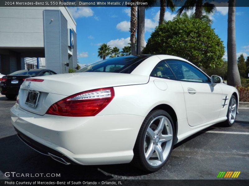Diamond White Metallic / Beige/Brown 2014 Mercedes-Benz SL 550 Roadster