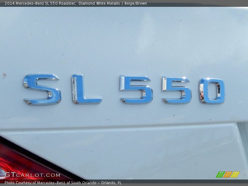 Diamond White Metallic / Beige/Brown 2014 Mercedes-Benz SL 550 Roadster