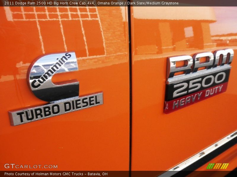Omaha Orange / Dark Slate/Medium Graystone 2011 Dodge Ram 2500 HD Big Horn Crew Cab 4x4