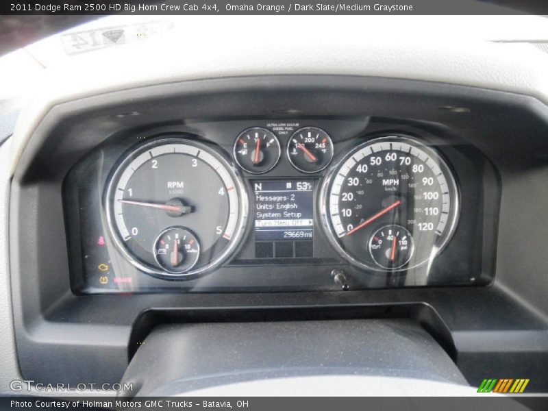 Omaha Orange / Dark Slate/Medium Graystone 2011 Dodge Ram 2500 HD Big Horn Crew Cab 4x4