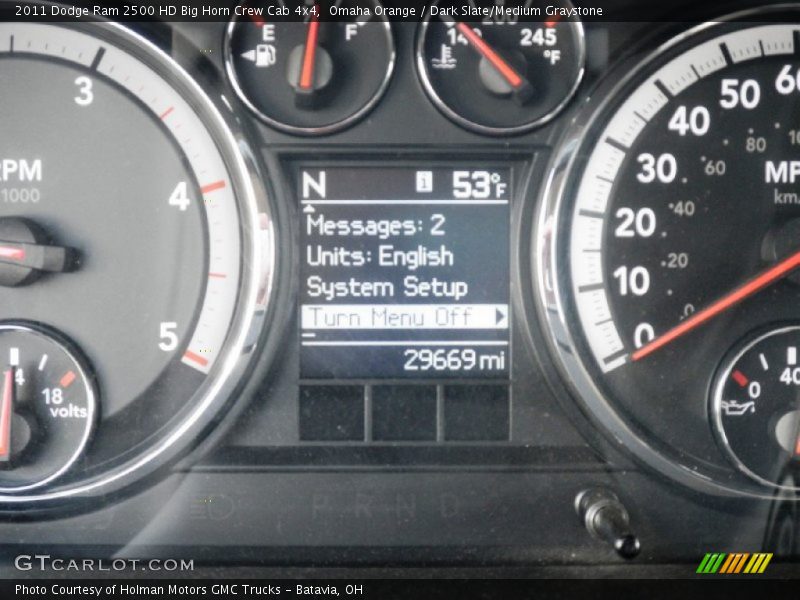 Omaha Orange / Dark Slate/Medium Graystone 2011 Dodge Ram 2500 HD Big Horn Crew Cab 4x4