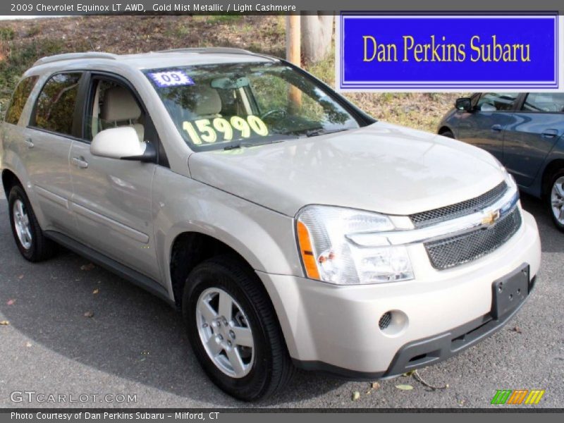 Gold Mist Metallic / Light Cashmere 2009 Chevrolet Equinox LT AWD