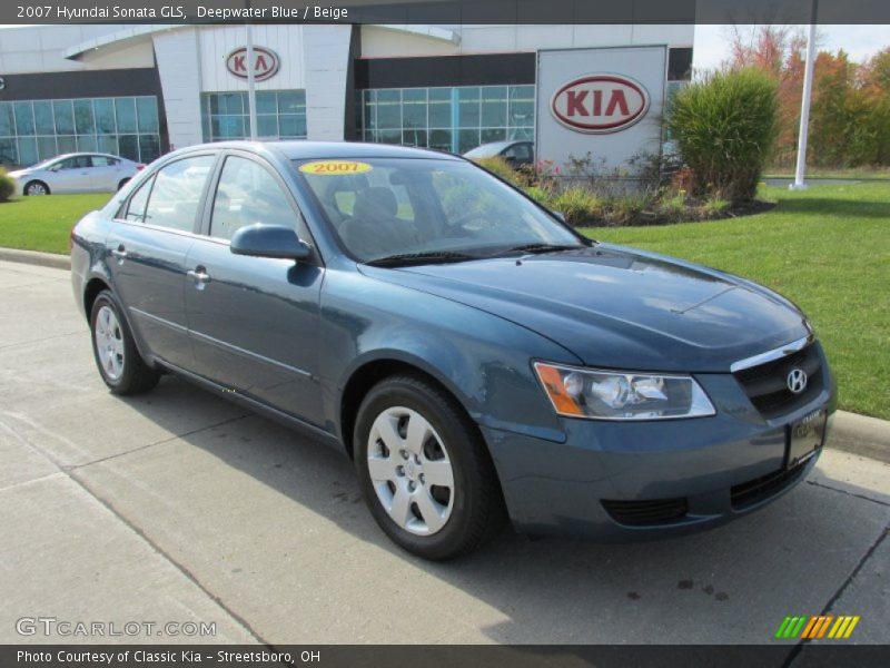 Deepwater Blue / Beige 2007 Hyundai Sonata GLS