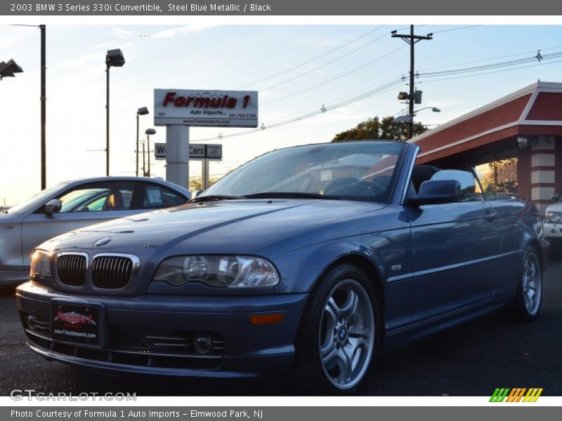 Steel Blue Metallic / Black 2003 BMW 3 Series 330i Convertible