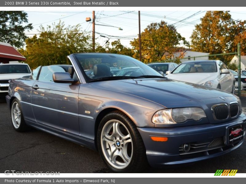 Steel Blue Metallic / Black 2003 BMW 3 Series 330i Convertible