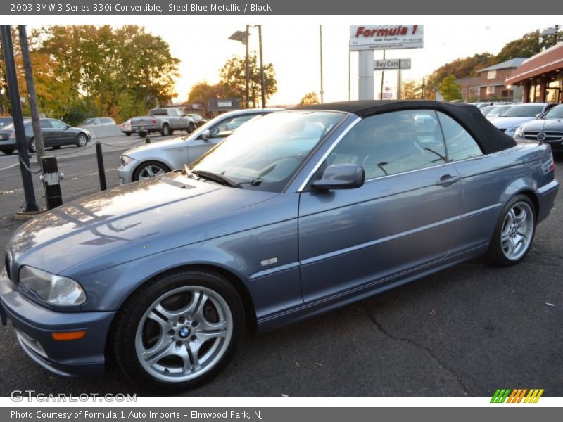 Steel Blue Metallic / Black 2003 BMW 3 Series 330i Convertible