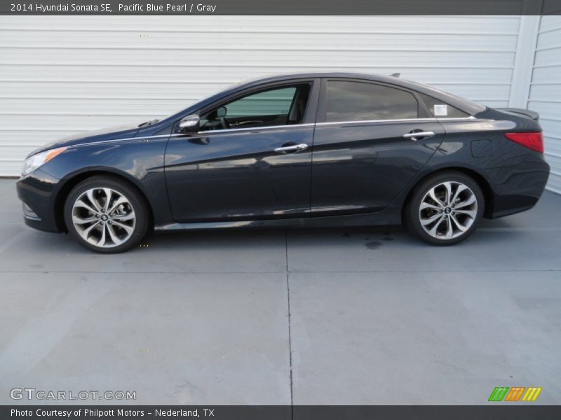 Pacific Blue Pearl / Gray 2014 Hyundai Sonata SE