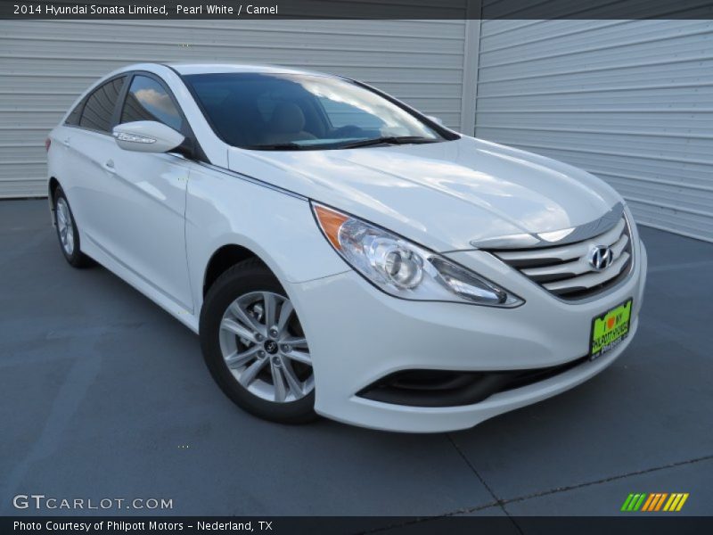 Pearl White / Camel 2014 Hyundai Sonata Limited