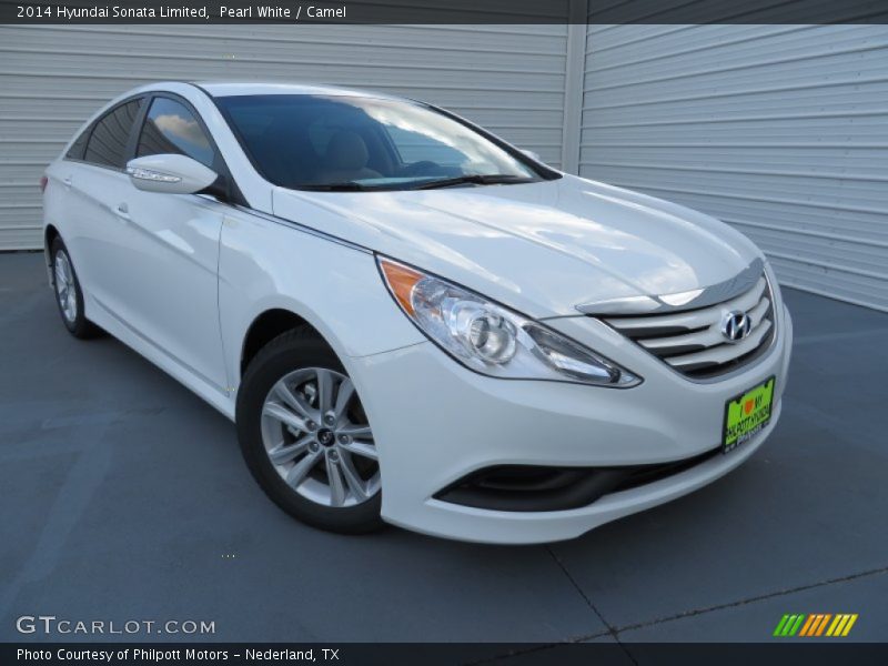 Pearl White / Camel 2014 Hyundai Sonata Limited