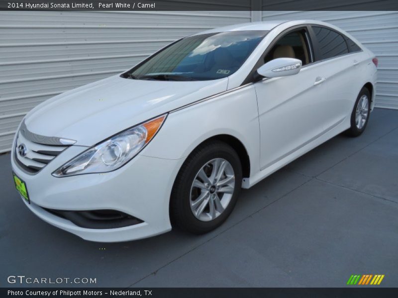 Pearl White / Camel 2014 Hyundai Sonata Limited
