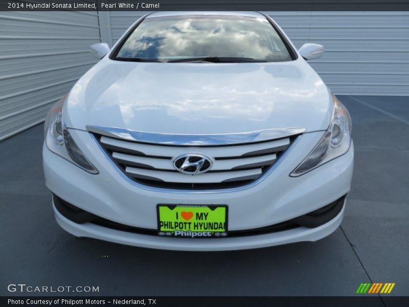 Pearl White / Camel 2014 Hyundai Sonata Limited