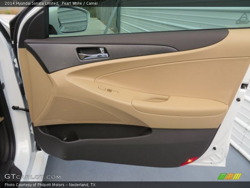 Pearl White / Camel 2014 Hyundai Sonata Limited