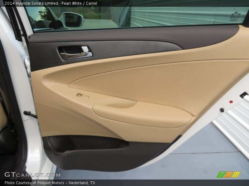 Pearl White / Camel 2014 Hyundai Sonata Limited