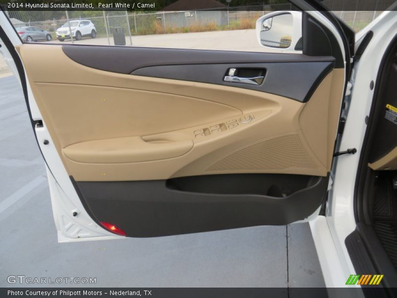 Pearl White / Camel 2014 Hyundai Sonata Limited
